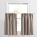 PONY DANCE Blackout Window Curtains - Rod Pocket Window Treatments Curtain Panels/Draperies Room Darkening Noise Reducing Home Fashion, Wide 42 x Long 36 inches, Light Taupe, One Pair