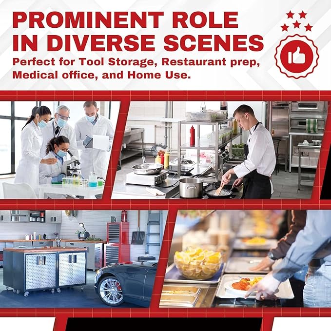 DuraSteel 24x48 NSF Stainless Steel Cart Work Table - Heavy Duty Rolling Food Prep Table Countertop Island - Metal Utility Cart on Wheels Caster, Grill Stand Storage Outdoor Kitchen Tables Bar Top