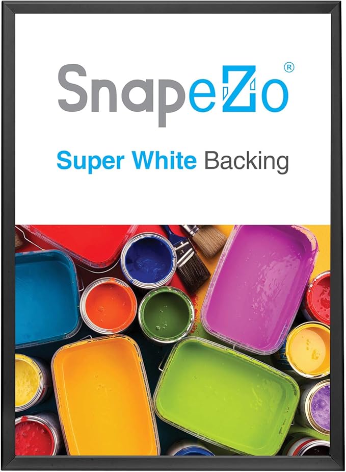 SnapeZo 23.4 x 33.1 (A1 Euro Size) Black Poster Frame, Front-Loading, Wall Mount, Aluminum 1.25" Profile, Professional Series