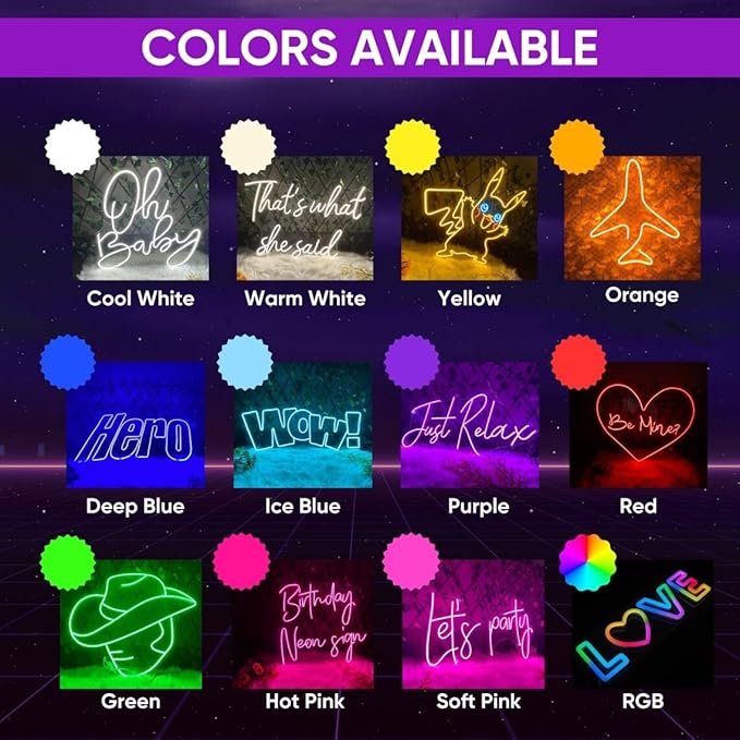 Custom Neon Sign Customizable for Wall Decor, Personalized LED Neon Sign for Wedding Birthday Gift Party Bar Game Bedroom Home Company Logo Business Shop Name Logo Neon Lights up Signs