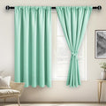 JIUZHEN Blackout Curtains for Bedroom - 60 Inch Extra Wide Thermal Insulated Room Darkening Privacy Soundproof Curtains for Living Room/Dorm Room, Set of 2 Panels, 60 x 63 inches,Mint Green