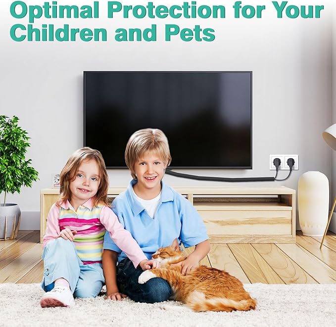 Dog and Cat Cord Protector 25ft - 3/8inch, Flexible Cable Sleeve for Easy Cord Management, Protects Cables from Pets Chewing, Ideal for USB, Power, Audio and Video Cords - Black