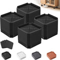 Furniture Risers Bed Risers - Rectangular Adjustable Block Riser for Raising 1.5-3 in. & 4.3 in. Beds, Tables, Sofas, Refrigerators, Washers - Up to 4,000 Pounds (Black, Two Layers 3inches)