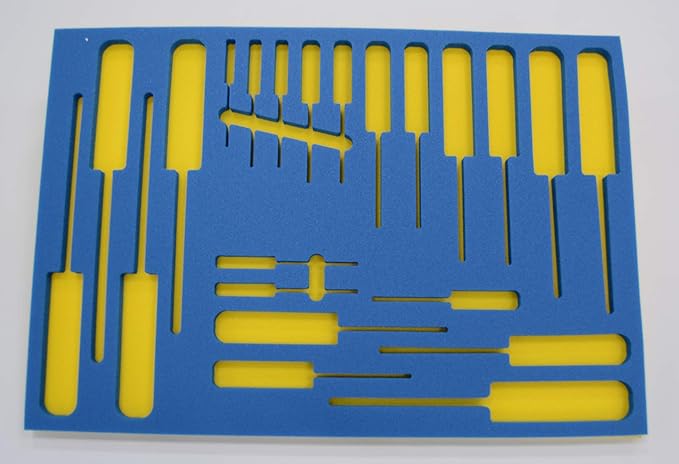 5S Tool Box Shadow Foam Organizers (2 Color) FITS Craftsman Model# 110015 (18.5" x 31.875", Blue Top/Yellow Bottom)…