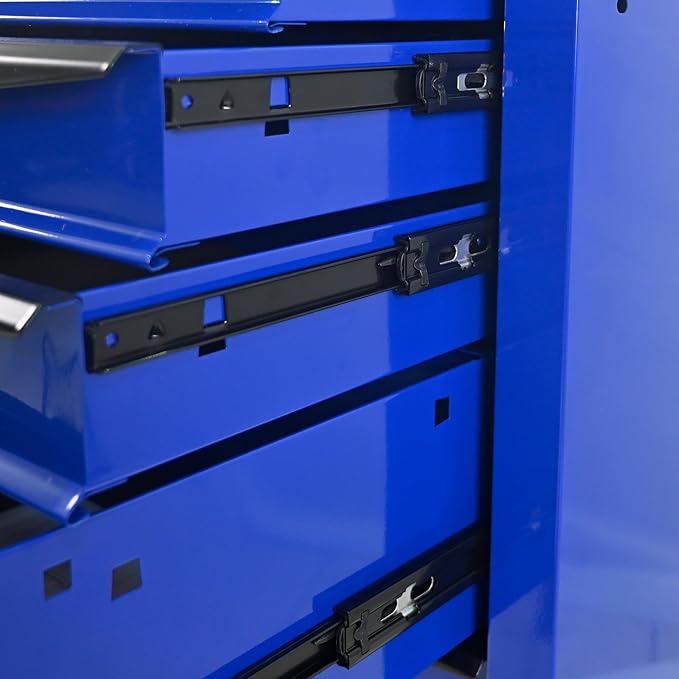 5-Drawer Heavy-Duty Rolling Tool Chest with Wheels & Steel Roof, Lockable Tool Chest Storage Cabinet for Garage, Workshop, Warehouse, and Repair Shop
