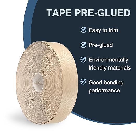 PATIKIL White Oak Edge Banding, 3 Inch x 250 ft Wood Veneer Tape Pre-glued Flexible Plywood Edge Banding with Hot Melt Adhesive for Furniture Restoration