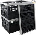 Jekiyo 42 L Collapsible Crates for Groceries, 3 Packs Large Folding Crate for Storage