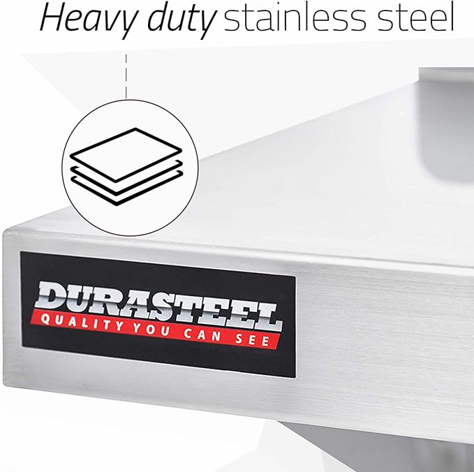DuraSteel Stainless Steel Wall Shelf - 36" Wide x 12" Deep Commercial Grade - NSF Certified - Industrial Appliance Equipment (Restaurant, Bar, Home, Kitchen, Laundry, Garage and Utility Room)