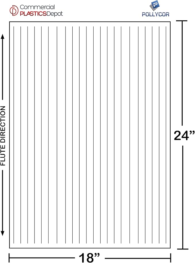 Pollycor 18" x 24" Corrugated Fluted Coroplast Polypropylene Plastic Sign Boards 100 Pack. Business Sign, Garage Yard Sale, Real Estate, Political Campaign, Indoor Outdoor Advertising, DIY and More.