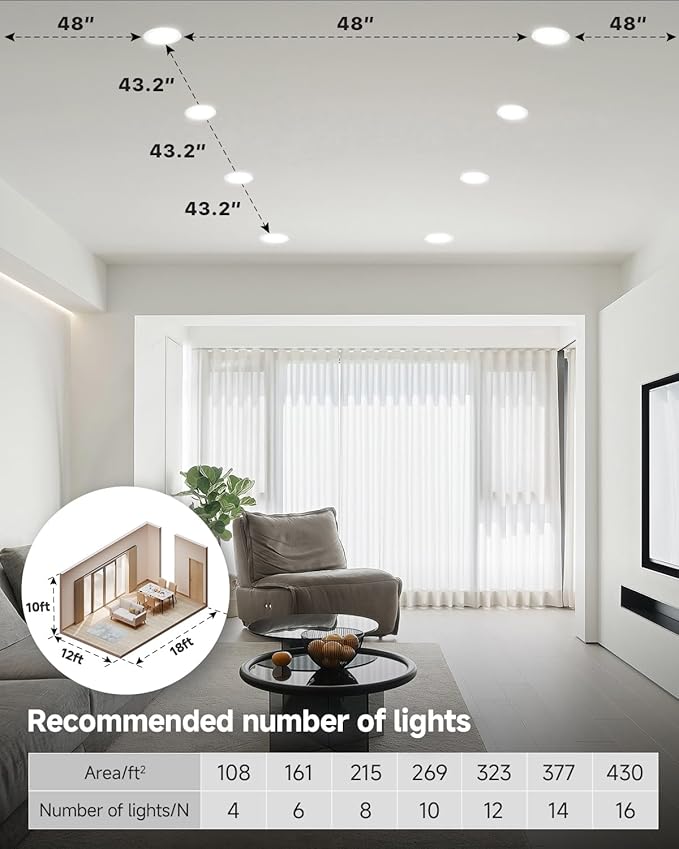 Ensenior 6 Pack 4 inch 5CCT LED Gimbal Led Recessed Light with Junction Box, 360°+90° Adjustable Directional Eyeball Lighting, Dimmable, 2700K/3000K/3500K/4000K/5000K, 900LM, 9W=85W, 120V-ETL&FCC