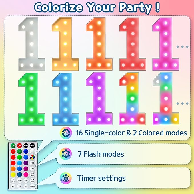 imprsv 4FT Colorful Marquee Letters &, 18 Colors Large Light up Letters Alphabet Sign with Remote, Large Marry Me Sign, Birthday Party Decorations Anniversary Wedding Decoration