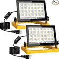 T-SUN LED Work Light with Stand, 60W 6000K Portable Work Light with 13FT Cord, 3 Modes, Magnetic Base & Hook, Adjustable Job Site Light for Garage, Workshop, Construction-2 Pack
