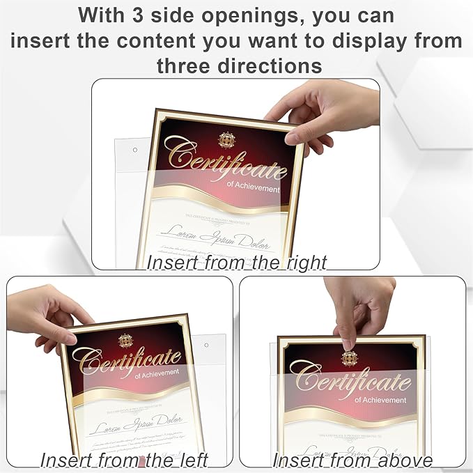 Suzile 2 Pcs Acrylic Window Sign Holder Hanging Acrylic Holder 8.5 x 11 Inch Office Door Signs with Suction Cup Hooks Hangers for Office School Store Restaurant Home