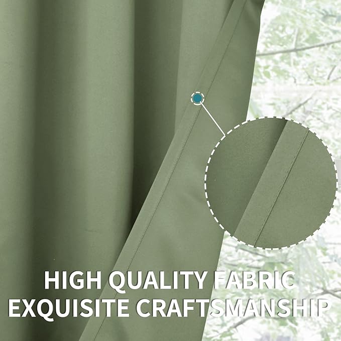 BGment Room Darkening Curtains 120 Inches Long - Grommet Thermal Insulated Drapes Window Treatment Curtains for Bedroom, 2 Panels, 52 x 120 Inch, Grass Green
