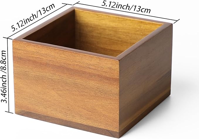 Remote Control Holder Caddy,Farmhouse Acacia Wood TV Remote Holder, Vintage Desk Caddy, Remote Organizer for Table (Brown for 3+ Remote Controls)