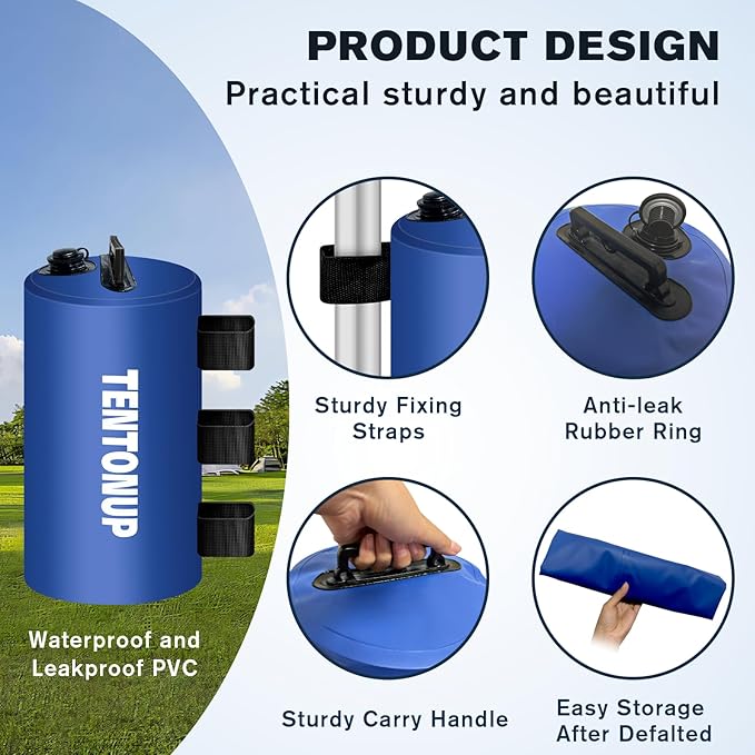 Canopy Water Weights Bag 8PACK, 176 LBS Heavy Duty Tent Water Weights Bag for Pop Up Canopy,Canopies,Tent,Gazebo, Blue