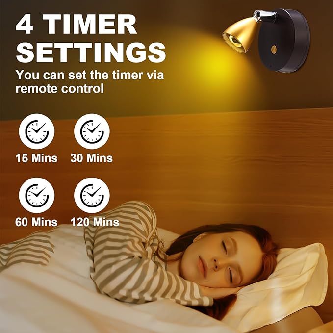 Hortsun 6 Pcs Mini Rechargeable Spotlights with 3 Remote Control Indoor Plant Wireless LED Spot Lights Rotatable Dimmable Accent Picture Lights for Wall Artwork Painting Display (Gold)