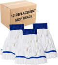 Arkwright Microfiber Tube Mop Head Replacement - (Bulk Case of 12) Heavy Duty, Lint Free, Super Absorbent & Bleach-Safe, Janitorial Essential for Commercial & Industrial Floor Cleaning, 14 oz, White