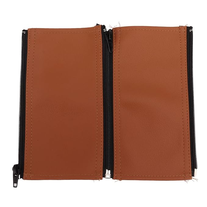 Garosa Stroller Handle Cover Universal Handle Sleeve Cover Removable Zipper PU Leather Handlebar Sleeve Cleanable Cart Replacement Grip Bar(Brown)