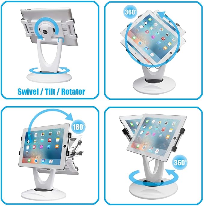 Large Tablet POS Stand, Rotating Commercial Tablet Stand, Swivel Base for Retail Kiosk Register Office Showcase Cashier and Business