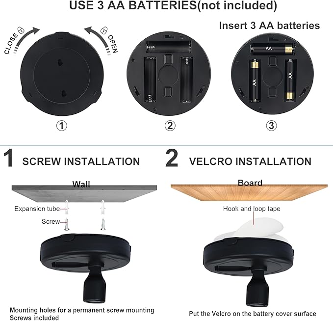 LED Spotlights, Battery Powered Picture Lights, Uplighting Indoor, Puck Light with Remote, Plant & Wall Art Display Dartboard Closet Spotlights, Black