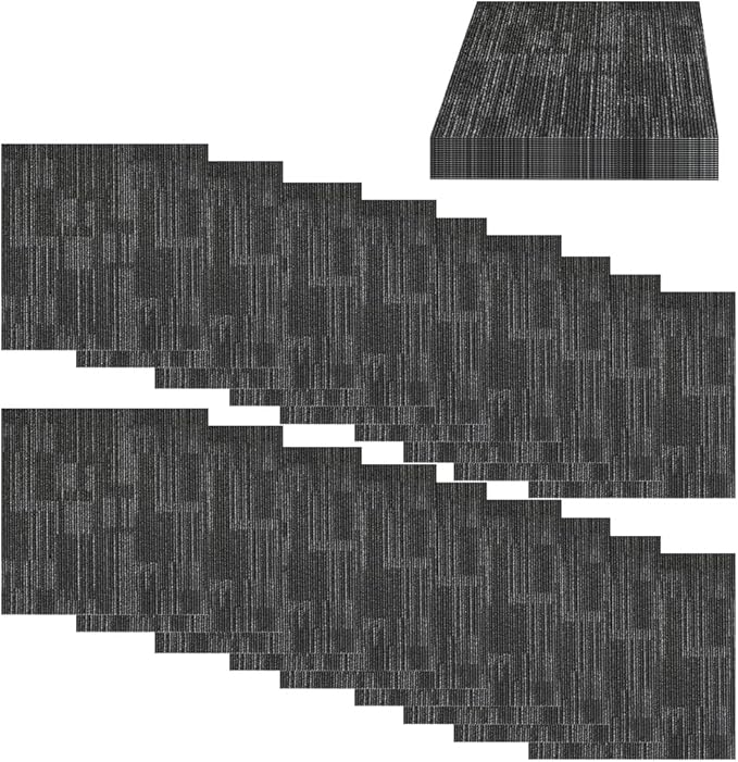 Smart Squares Carpet Tiles, Soft Padded, Seamless Appearance, Peel and Stick for Easy DIY Installation (Alpes-06, 18 Tiles - 72 Sq Ft)