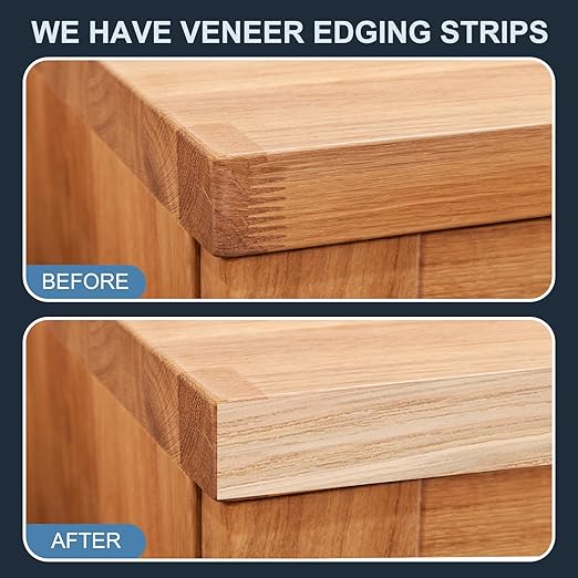 PATIKIL White Oak Edge Banding, 1 Inch x 25 ft Wood Veneer Tape Pre-glued Flexible Plywood Edge Banding with Hot Melt Adhesive for Furniture Restoration