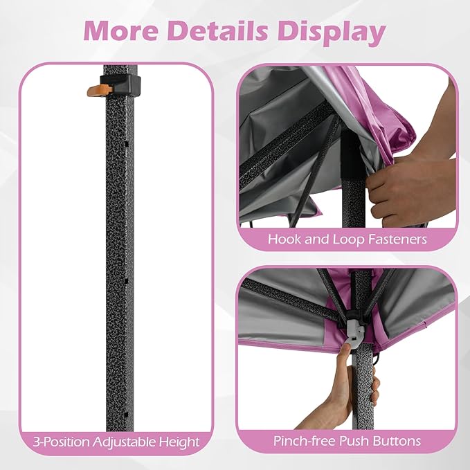 Tangkula 10x10 FT Pop Up Canopy, UPF50+ Portable Outdoor Tent with 8 Stakes, 4 Wind Ropes, Carrying Bag, Foldable Canopy Tent for Beach Party Event Camping