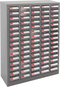 Drawer Storage Cabinet | Storage Cabinet Part Organization Shelves | Bolt and Nut Tool Storage Steel Cabinet | Hardware Organizer and Storage Organization | with Dividers and Labels (Clear)