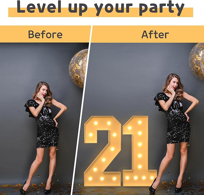 imprsv 4FT Marquee Numbers,DIY Marquee Numbers for 21st Birthday Decorations, Party Party Decorations,Anniversary Party Decor,Mosaic Number for Balloons Number 2,Pre-Cut Foam Board Kit
