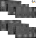 EVERHANGER Metal Pegboard Panels 24" x 12", Heavy Duty Steel Peg Boards for Garage, Pegboard Wall Organizer for Tool Storage and Organization, Black, 6 Pack