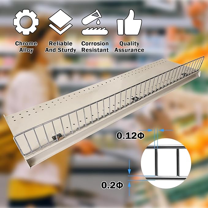 10 Pcs 48" * 3" Black Retail Gondola Shelf Front Wire Fence Guard Rail - Display Enhancer for Retail Stores, Sturdy Shelf Guardrail