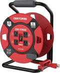 CRAFTSMAN Retractable Extension Cord Reel 1 Ft. with 4 Outlets, Cable Management & Heavy Duty 14AWG SJTW Cable