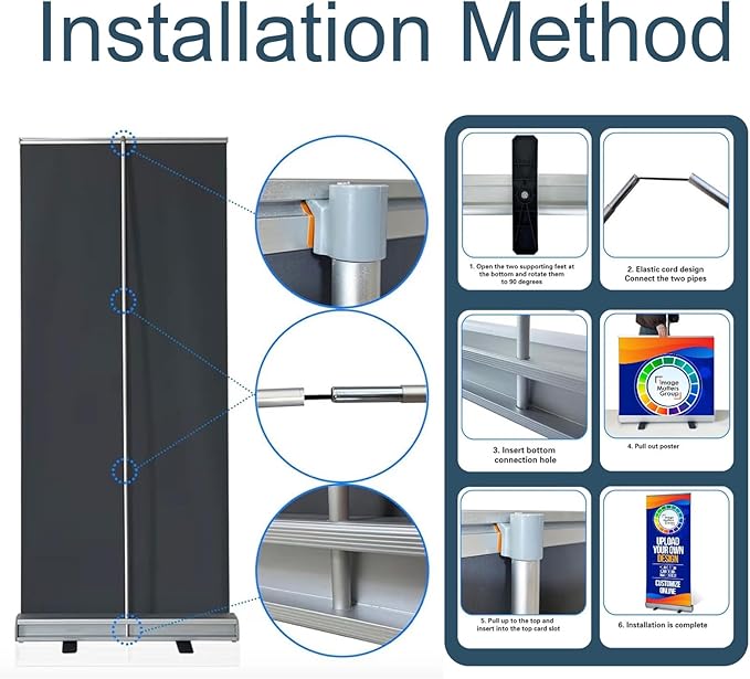 33x81 Custom Retractable Banner Stand Signs READY IN 1 DAY Pull up Roll up Portable & Personalized Display with travel case for Business and Trade Shows Advertising and Promotion