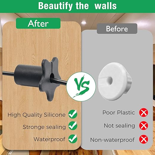 2pc Starlink Cable Grommet 5/8" Silicone Waterproof Wall Hole Pass Through Split Cable Bushings for TV Wire Ethernet Cord, Starlink Cable Routing Kit Accessories, 27.6mm/1.09" Ht, Black