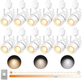12PCS Dimmable LED White Track Lighting Heads (No Track Rails) with Dedicated Dimmer,Replaceable GU10 Bulbs,Switchable 3CCT Ceiling Spotlight Fixtures for Accent Lighting for Home,Store & Mobile Cart