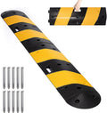 Rubber Speed Bump 6 Feet Rubber Driveway Modular Heavy Duty Speed 72.4 x 12 x 2.4 Inch Cable Protector Ramp for Garage Gravel Roads Asphalt Concrete, 6Ft-Speed Bump (1 Pack ZD 6ft Speed Bump)