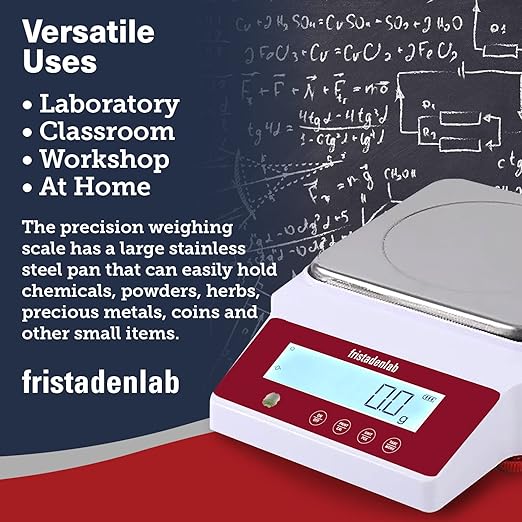 Fristaden Lab Digital Balance - USA Company - 3000g Capacity with Genuine 0.01g Precision, Analytical Scale Ideal for Scientific Research, Home Labs & Academic Use