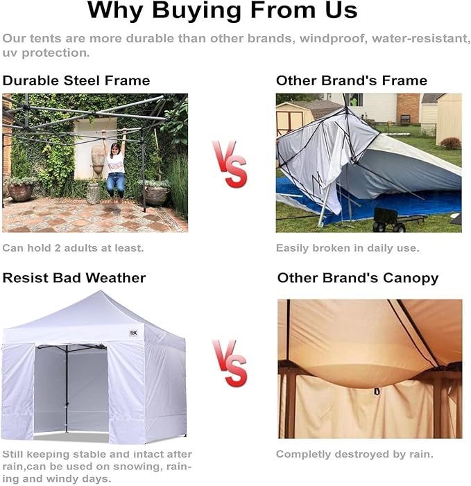 ABCCANOPY Classic Ez Pop up Canopy Tent with Sidewalls 10x20 Market and Patio-Series, Pink