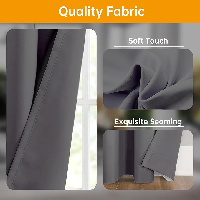 Room Divider Curtains Flexible Ceiling Tracks set Curtain track Ceiling Mount Blackout Curtain for Living Room Bedroom Ceiling Curtain Rod Privacy Dividers Panels W120 x H84 Grey Drape & Black rail