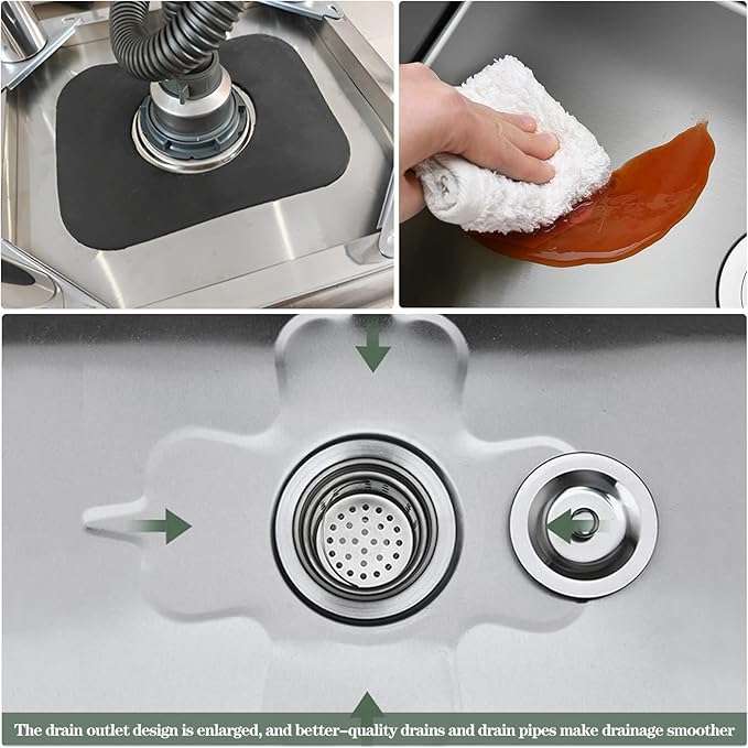 Floor Mop Sink With Drainage/Strainer,stainless steel utility sink,304 Stainless Steel,for Laundry Room,Kitchen, Restaurant, Garages (23.6"L x 16.1"W x 21.6"H)