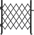 Folding Security Gate 35.83''W X 48.03''H Steel Scissor Door Gate Barricade Gate Expandable Security Gate Flexible Accordion Security Gate with 360° Wheels&Padlock
