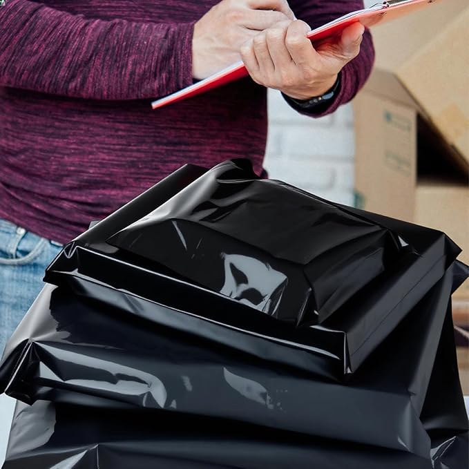 50pcs 19x24" Black Poly Mailers - Self Adhesive Shipping Bags, Waterproof Bulk Packaging for Clothes & E-Commerce