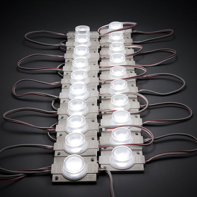 LED Module 12V with Lens 6500K 2.0W for Light Box with Tape Adhesive Back (20pcs Pack)