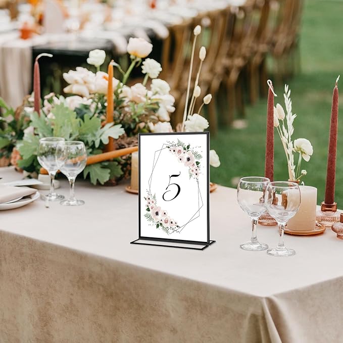 20 Pack Acrylic Sign Holders 4x6 Inch, Double Sided Vertical Stand Clear Picture Frames, Wedding Table Numbers Frames for Party, Restaurant Signs and Office Photos