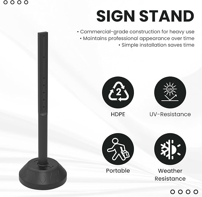 OrangeStar 6-Pack 41" Commercial Sign Holder with Water Weighted Base Set Kit, Portable Warning Sign Stand for Parking Lots, Construction Sites, Events, Includes Bolts & Nuts