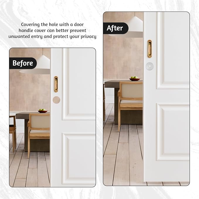 Door Hole Cover Plate, Door Knob Cover Door Knob Plate 2-5/8" Diameter Silver Door Knob Covers Door Hole Filler Plate for Home Security