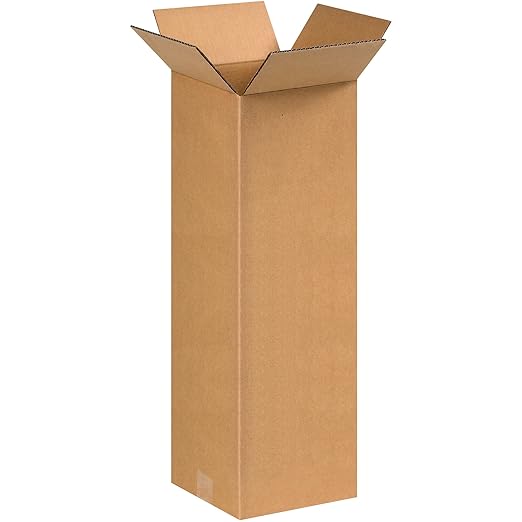 Box USA Moving Boxes Tall 8" x 8" x 24"Pack of 20, Durable Kraft Corrugated Boxes for Shipping, Packaging, Moving & Storage Boxes