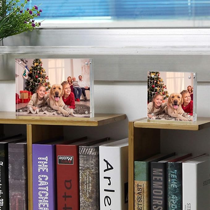 NIUBEE 8x10 Acrylic Picture Frames 3 Pack, Clear Tabletop Double Sided Magnetic Photo Frames