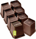 Bed Risers 1 inch, 2 inch, 3 inch, 4 inch, 6 inch, 8 inch Heavy Duty, Oversized Furniture Riser for Couch Sofa Table Chair Leg Frame Dorm, Support up to 6000 Lbs (Chocolat Brown 8 Pack, 5 inch)